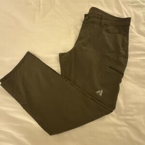 Eddie Bauer First Ascent Pants Women 12 Olive Nylon Stretch Hiking Outdoor